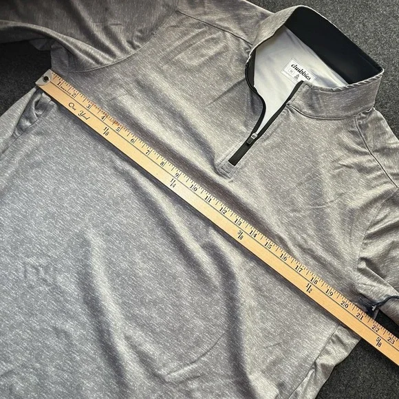 New Chubbies Gray Long Sleeve 1/4 Zip Long Sleeve Shirt Mens M Poly/Spandex - Picture 10 of 11